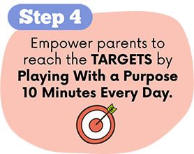 Step 4: Empower parents to reach the TARGETS by Playing With a Purpose 10 Minutes Every Day.