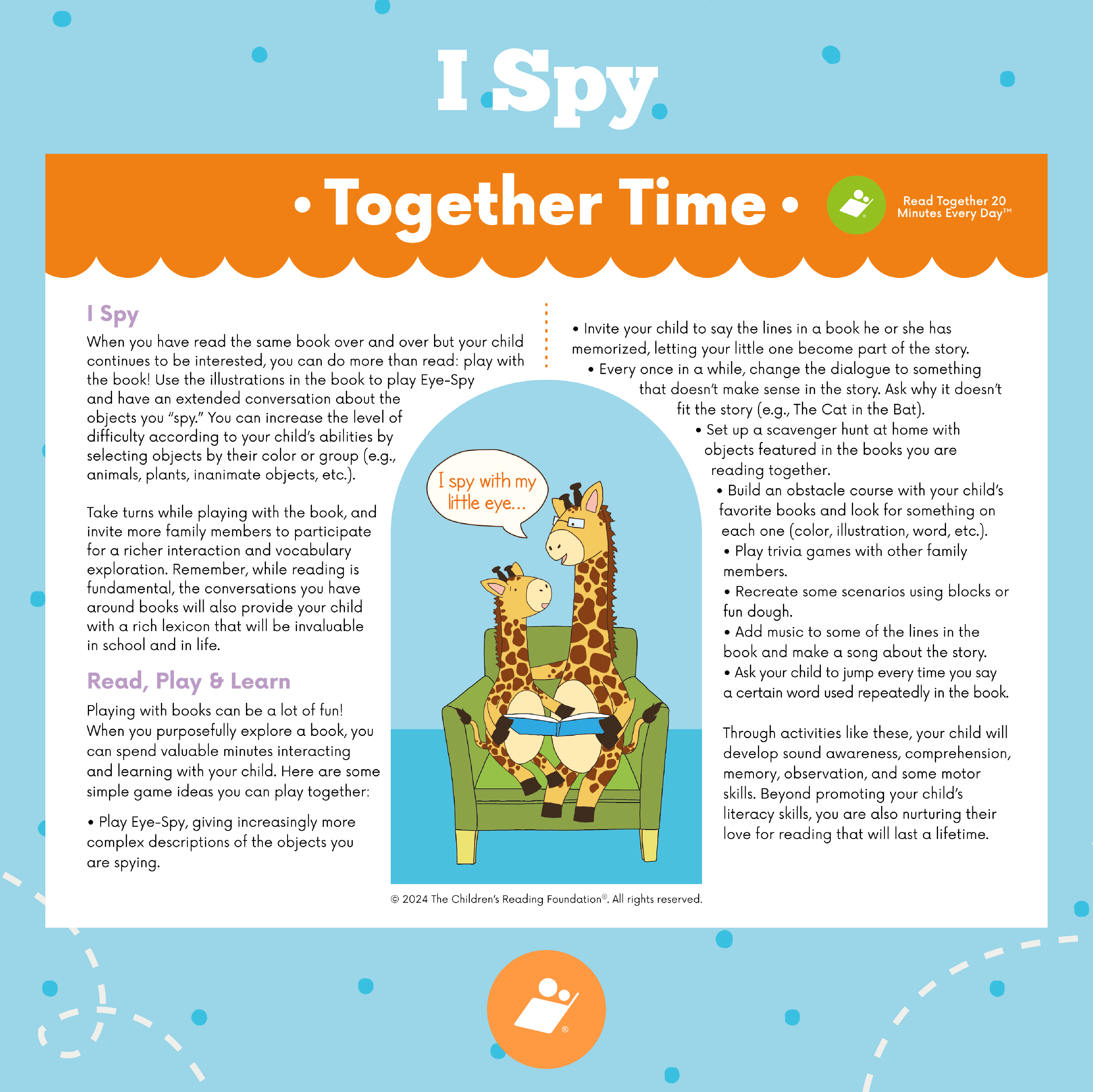 I Spy Together Time Card
