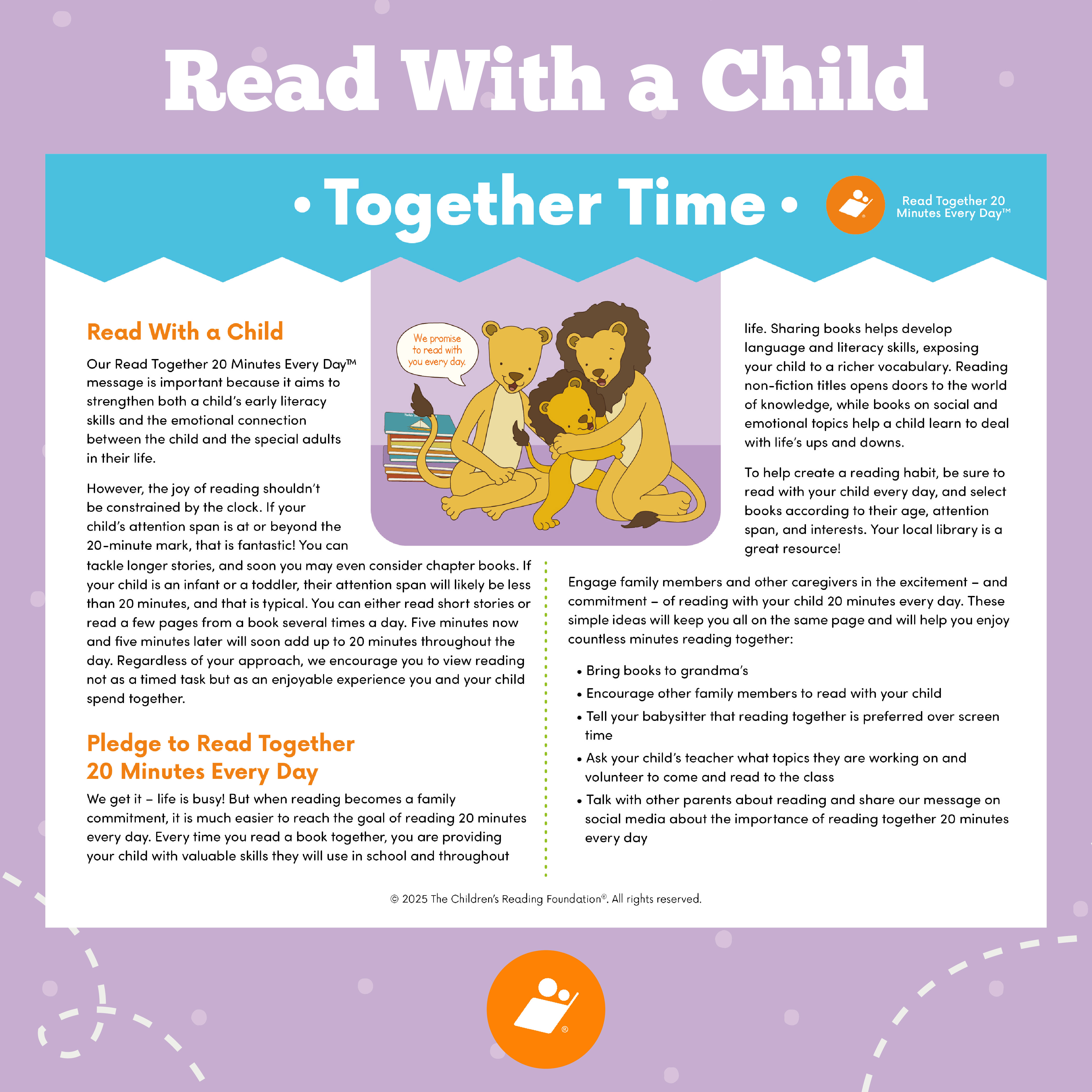 Read With a Child Together Time Card