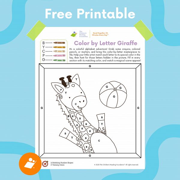 Color by Letter Giraffe