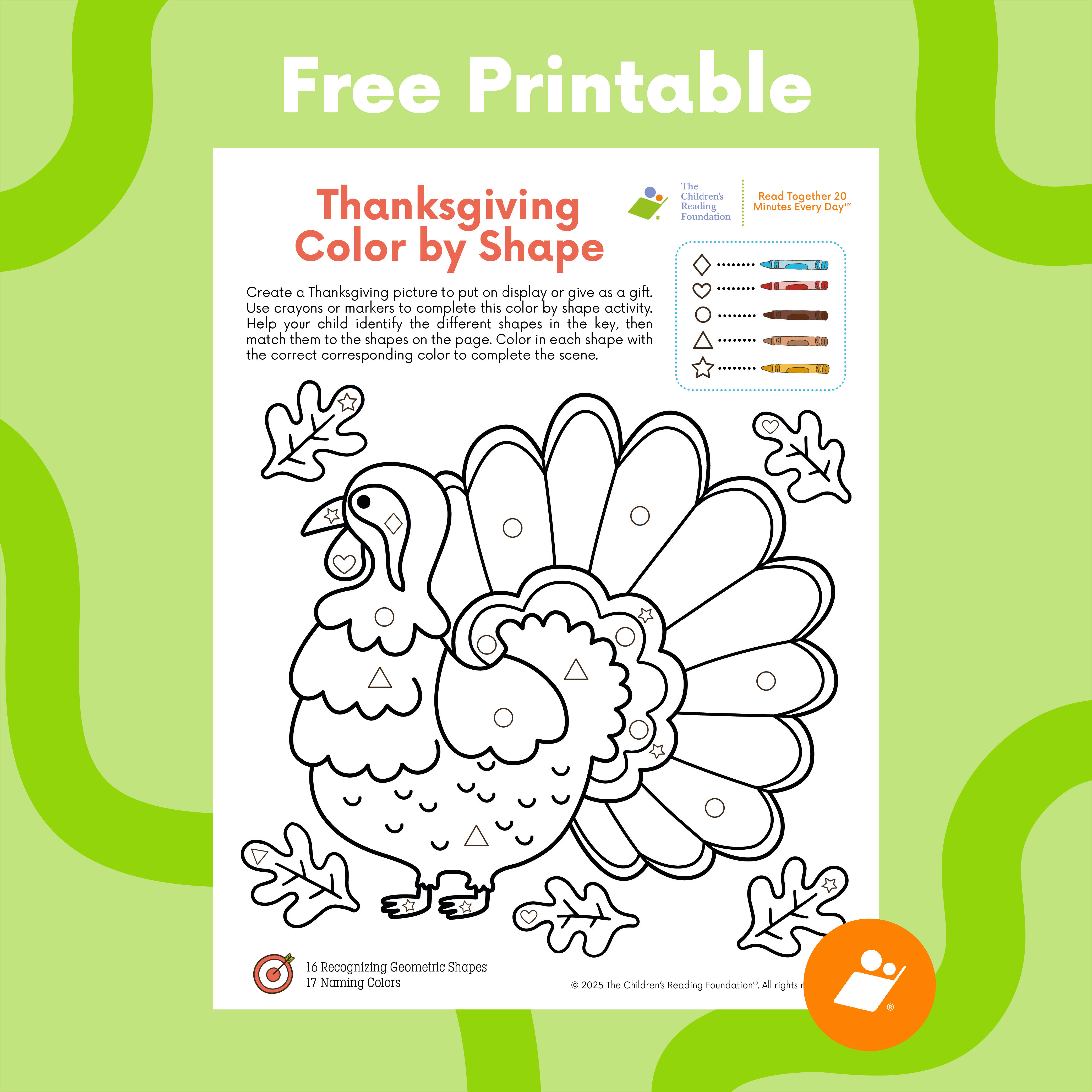 Thanksgiving Color by Shape