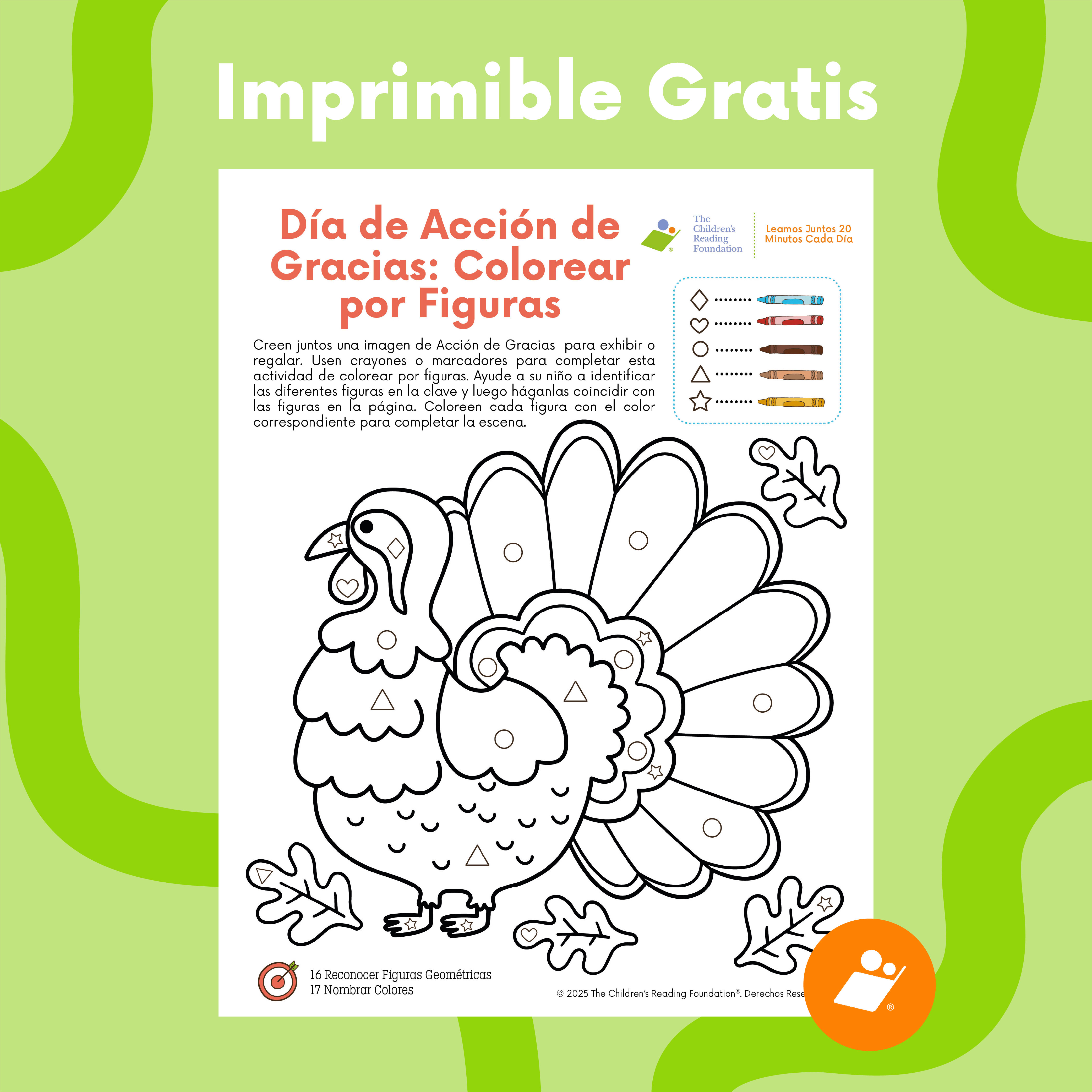 Día de Acción de Gracias: Colorear por Figuras