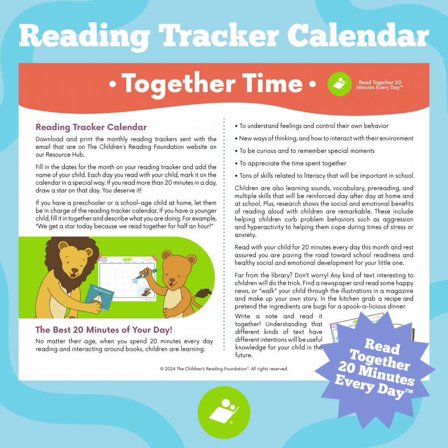Reading Tracker Calendar